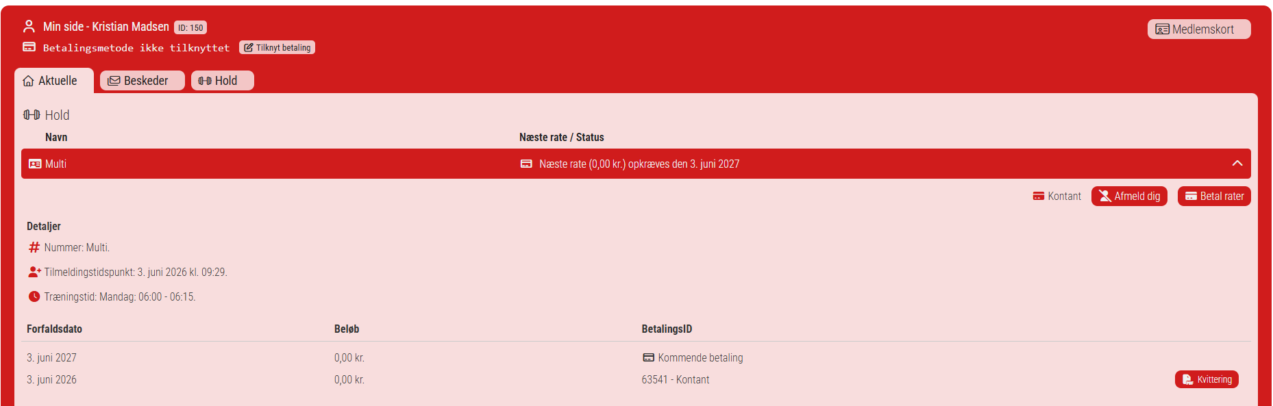 Klik på Afmeld dig